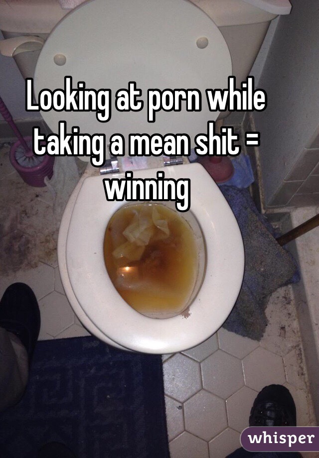 Looking at porn while taking a mean shit = winning 
