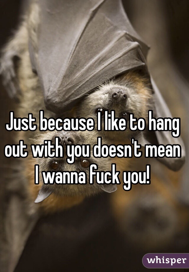 Just because I like to hang out with you doesn't mean I wanna fuck you! 
