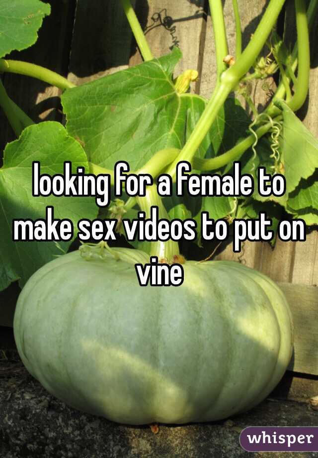 looking for a female to make sex videos to put on vine 