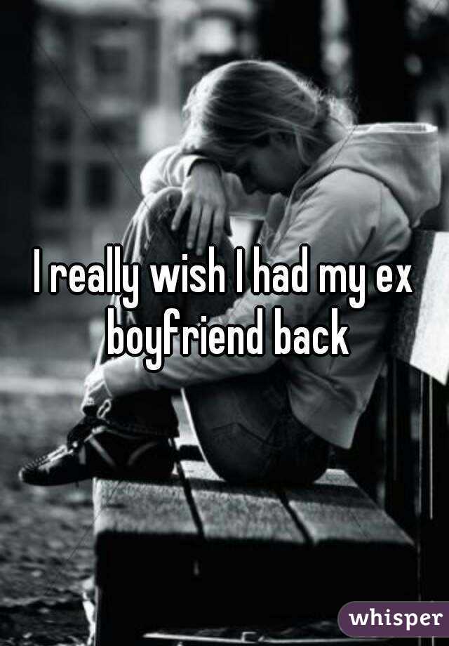 I really wish I had my ex boyfriend back

