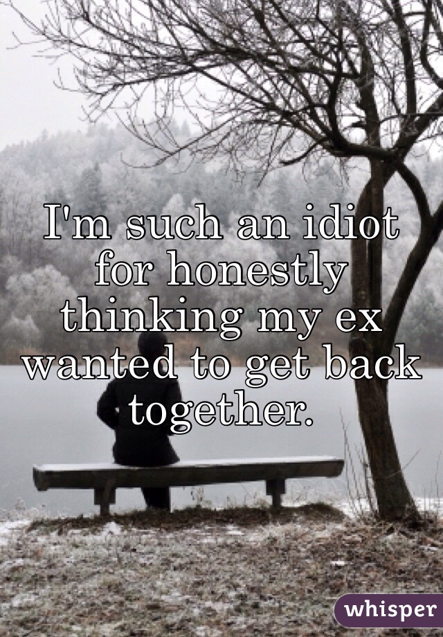I'm such an idiot for honestly thinking my ex wanted to get back together. 