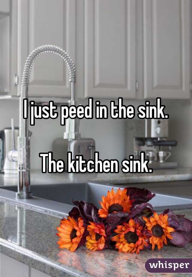 I just peed in the sink. 

The kitchen sink. 