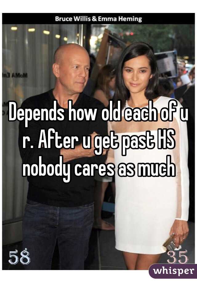 Depends how old each of u r. After u get past HS nobody cares as much 