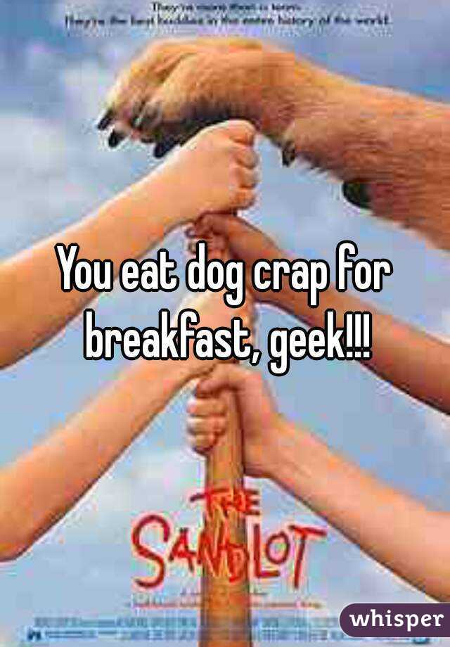 You eat dog crap for breakfast, geek!!!