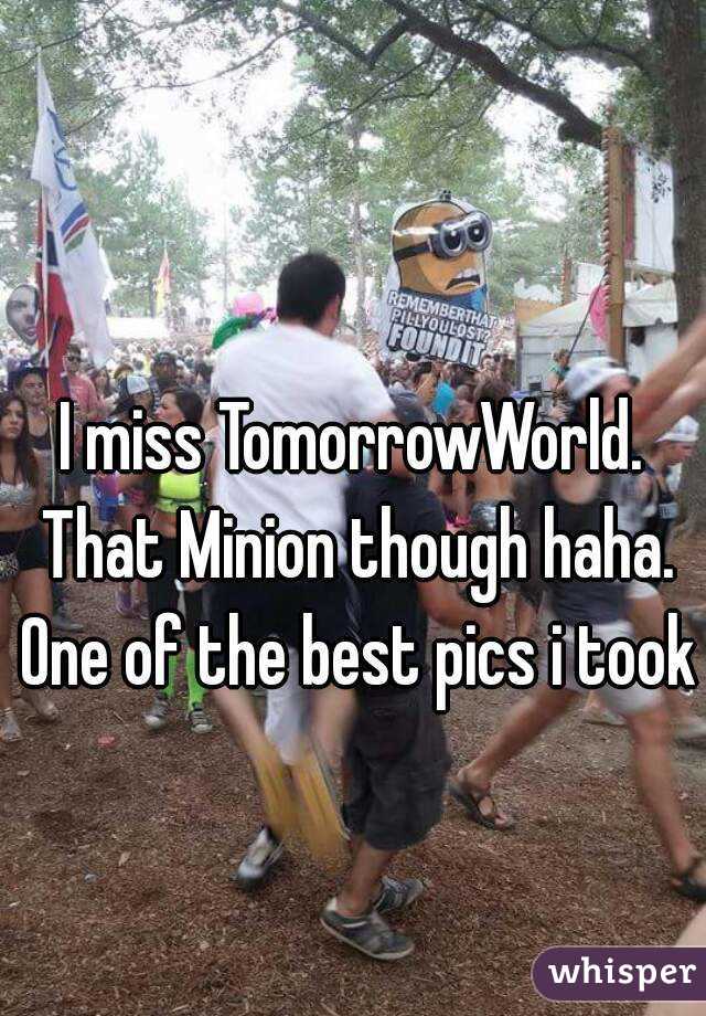 I miss TomorrowWorld. That Minion though haha. One of the best pics i took