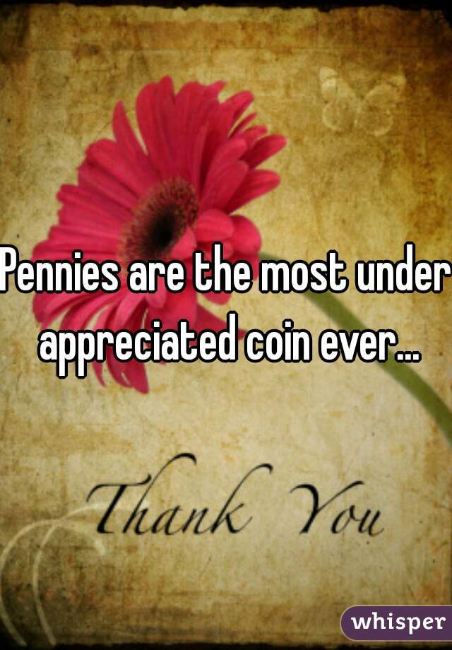 Pennies are the most under appreciated coin ever...