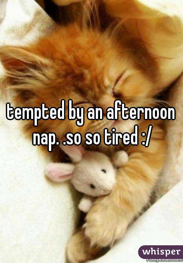 tempted by an afternoon nap. .so so tired :/
