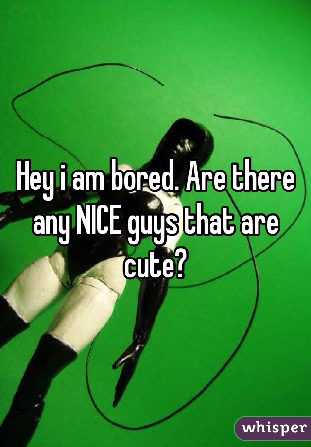 Hey i am bored. Are there any NICE guys that are cute?