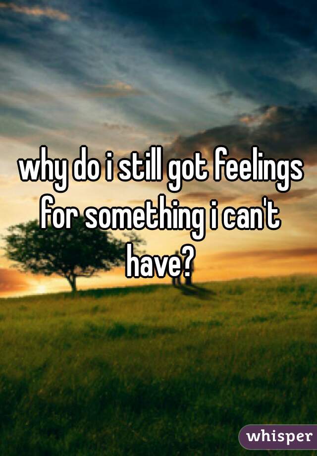  why do i still got feelings for something i can't have?