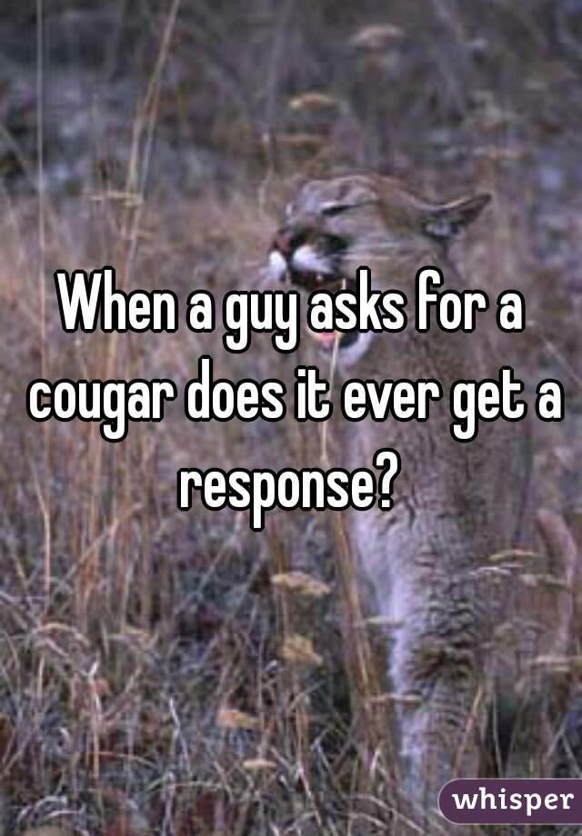 When a guy asks for a cougar does it ever get a response? 