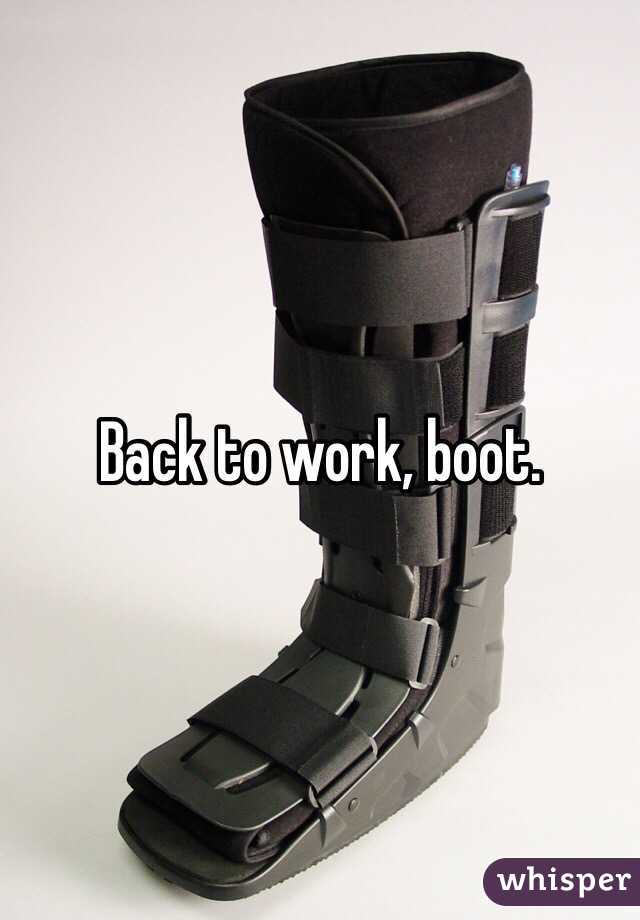 Back to work, boot.