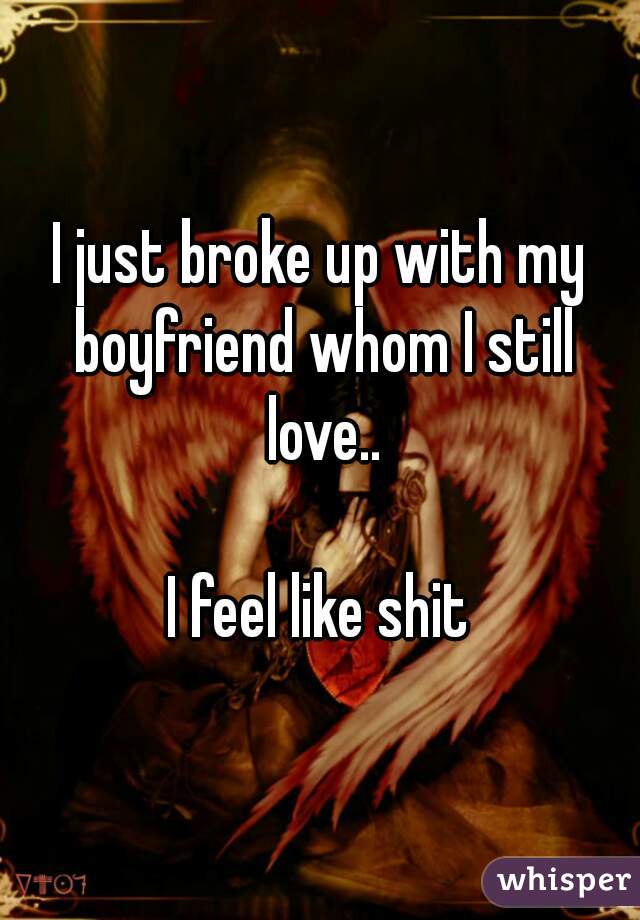 I just broke up with my boyfriend whom I still love..

I feel like shit