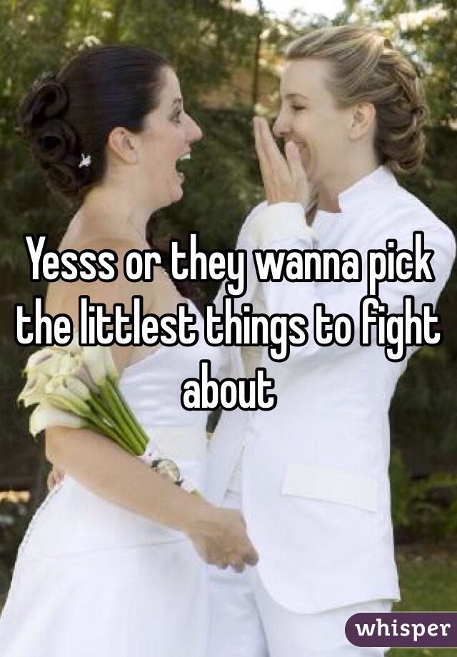 Yesss or they wanna pick the littlest things to fight about