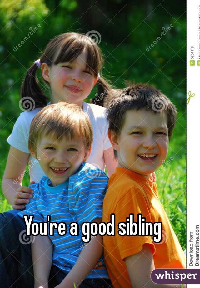You're a good sibling