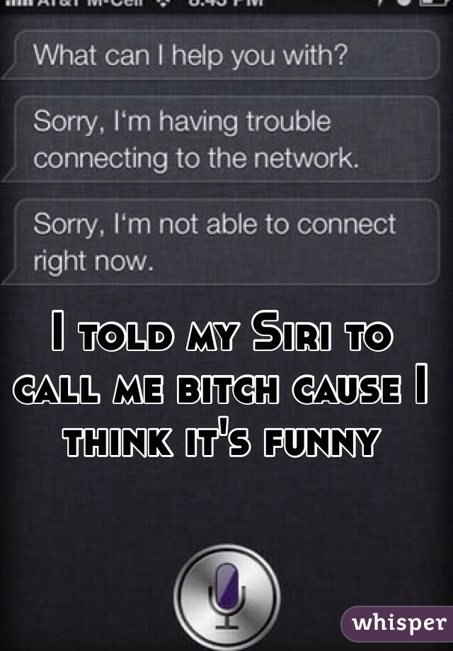 I told my Siri to call me bitch cause I think it's funny