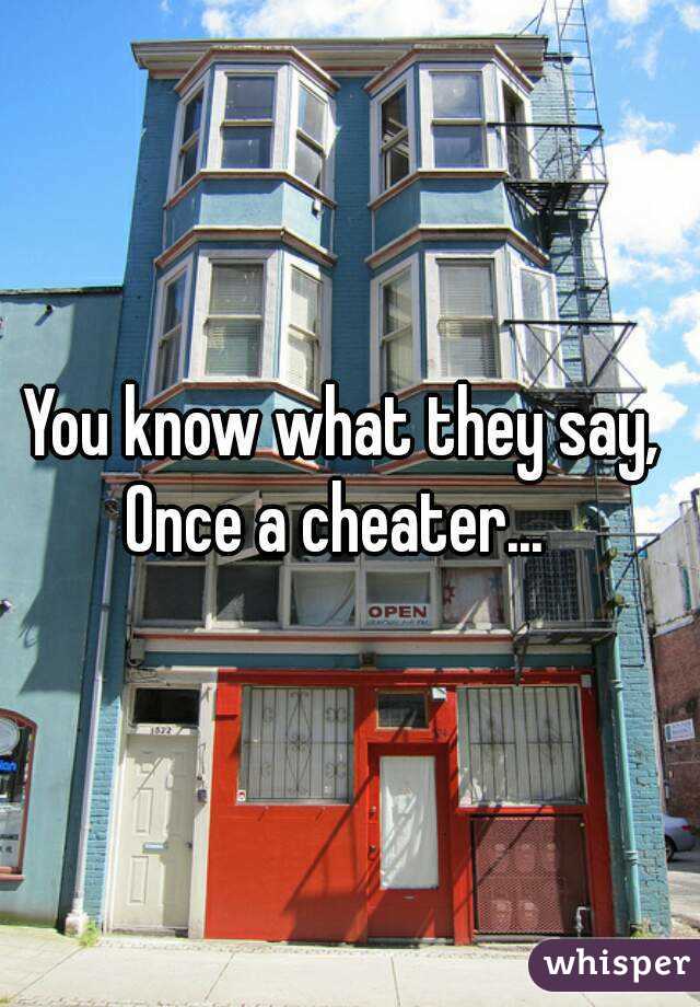 You know what they say, 
Once a cheater...  
