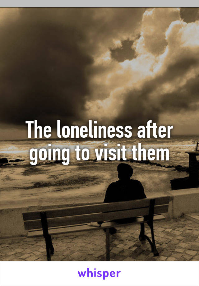 The loneliness after going to visit them