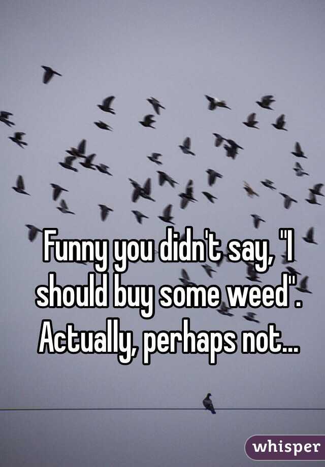Funny you didn't say, "I should buy some weed".
Actually, perhaps not…