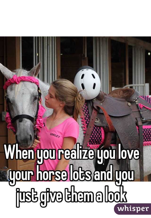 When you realize you love your horse lots and you just give them a look