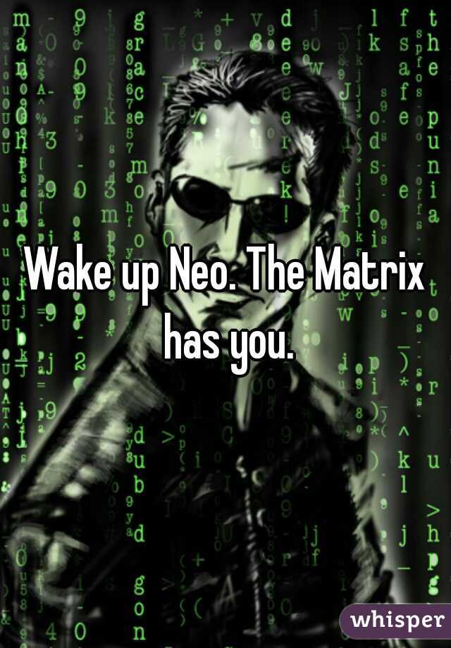 Wake up Neo. The Matrix has you.