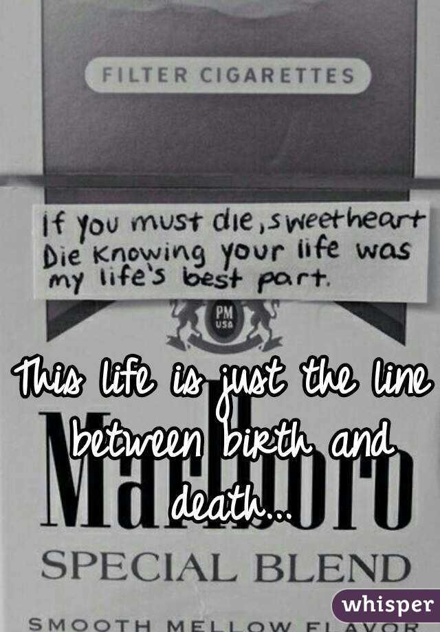 This life is just the line between birth and death...
