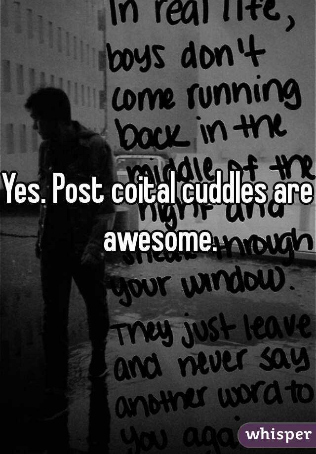 Yes. Post coital cuddles are awesome.