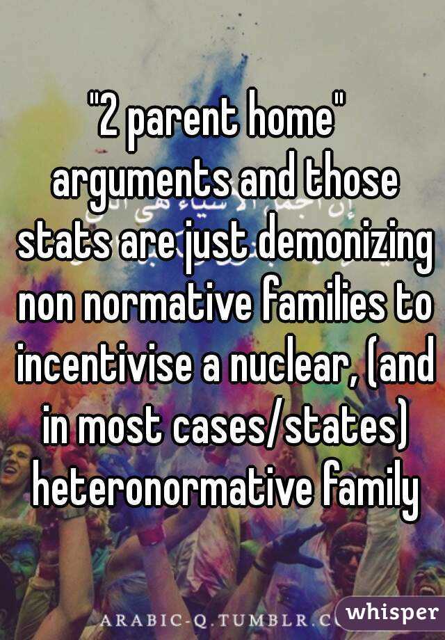 "2 parent home"  arguments and those stats are just demonizing non normative families to incentivise a nuclear, (and in most cases/states) heteronormative family