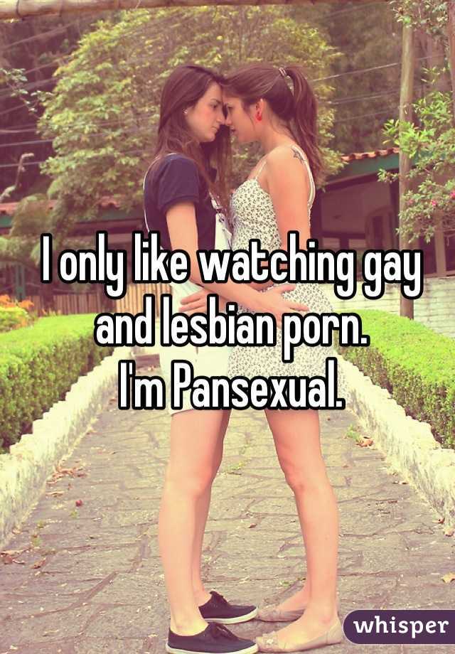 I only like watching gay and lesbian porn.
I'm Pansexual.