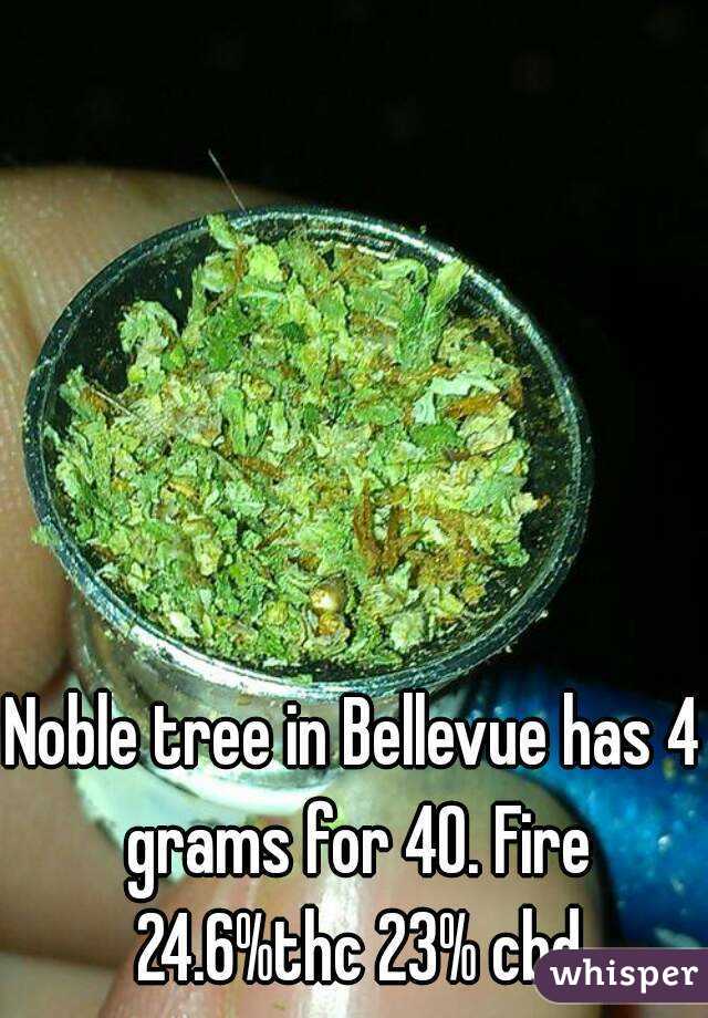 Noble tree in Bellevue has 4 grams for 40. Fire 24.6%thc 23% cbd