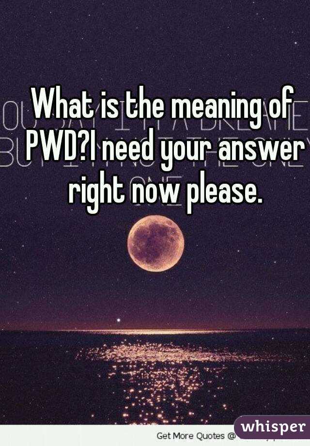 what-is-the-meaning-of-pwd-i-need-your-answer-right-now-please