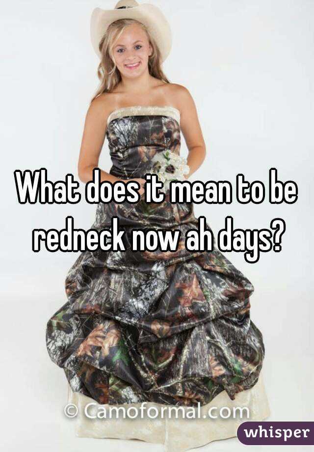 What does it mean to be redneck now ah days?
