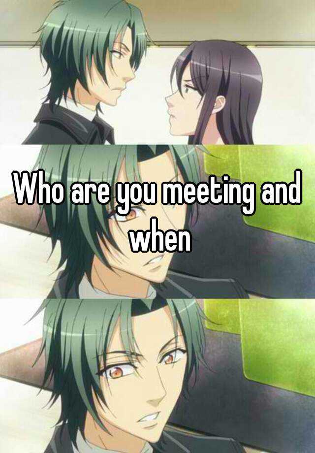 Who are you meeting and when