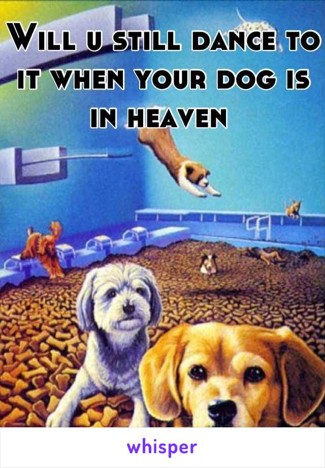 Will u still dance to it when your dog is in heaven 
