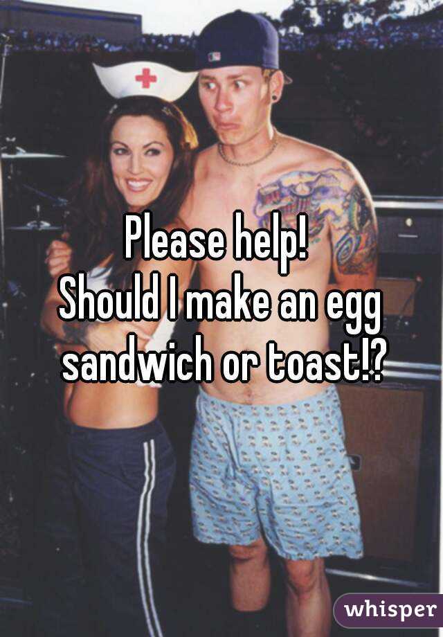 Please help! 
Should I make an egg sandwich or toast!?