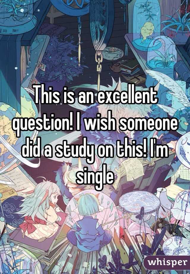 This is an excellent question! I wish someone did a study on this! I'm single