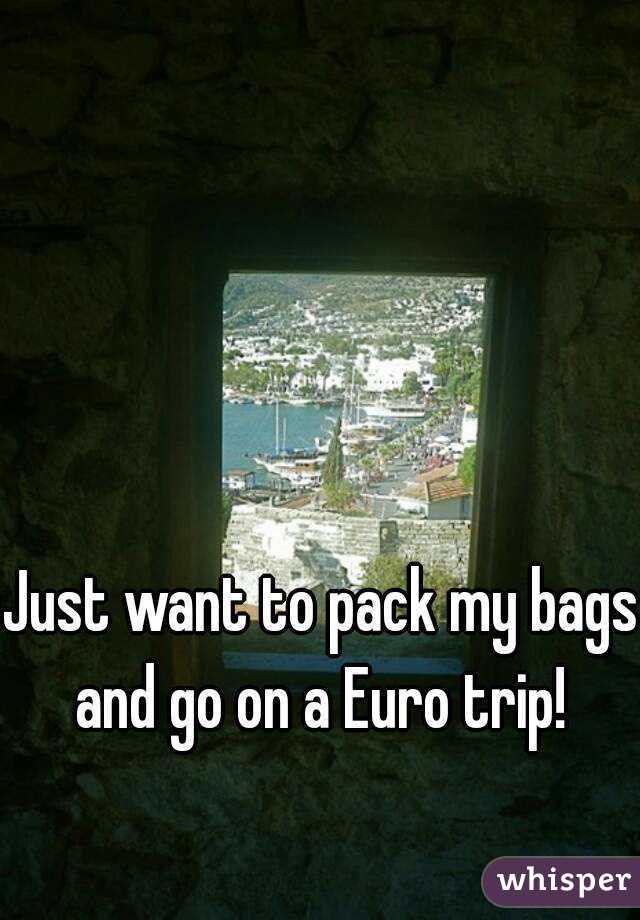 Just want to pack my bags and go on a Euro trip! 