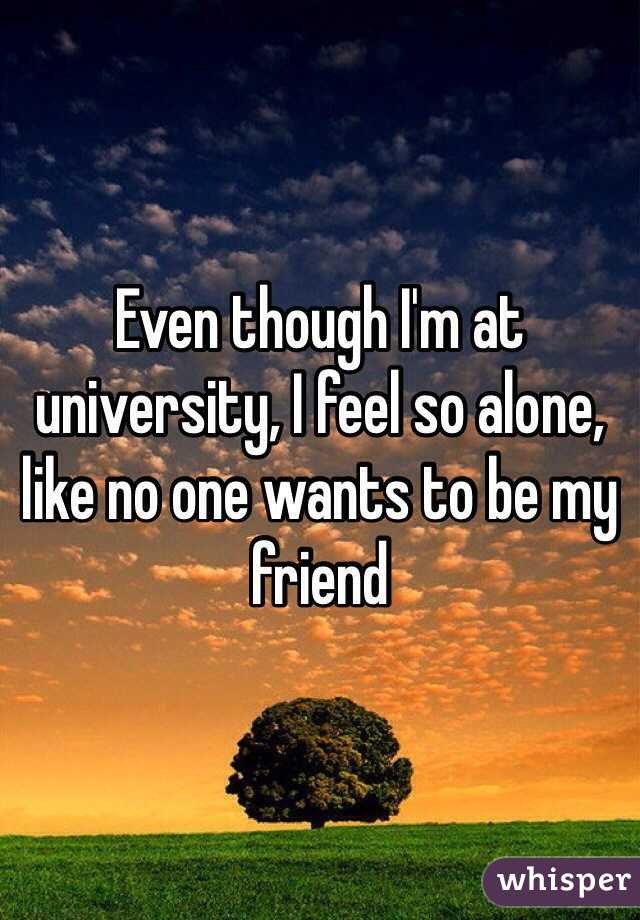 Even though I'm at university, I feel so alone, like no one wants to be my friend 