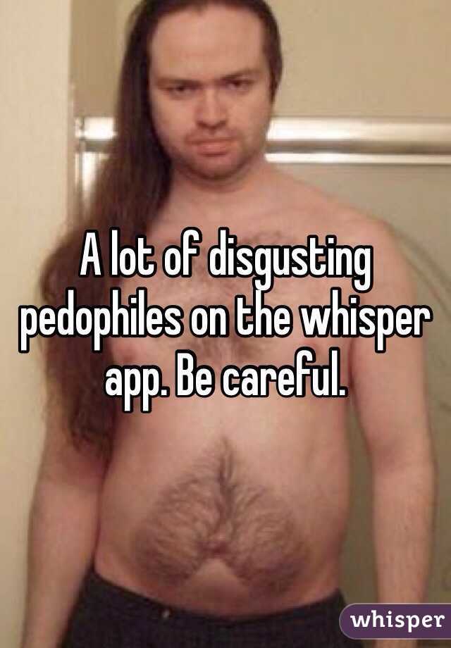 A lot of disgusting pedophiles on the whisper app. Be careful.