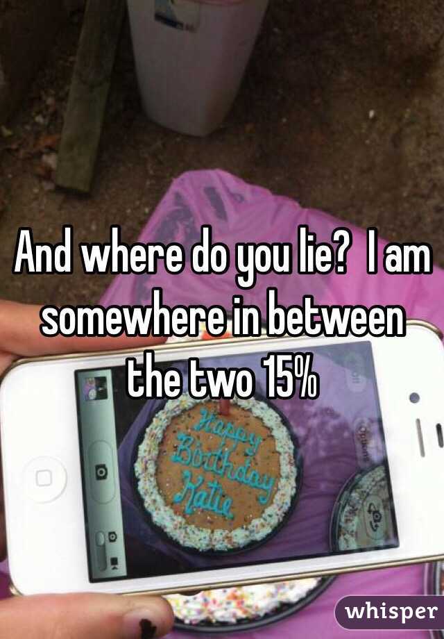 And where do you lie?  I am somewhere in between the two 15% 