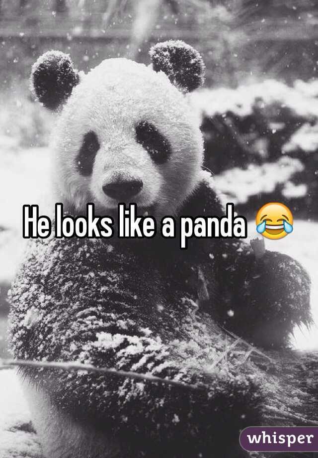 He looks like a panda 😂