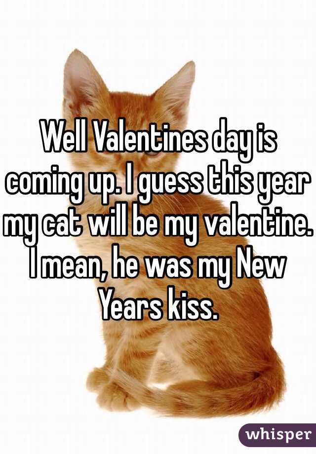 Well Valentines day is coming up. I guess this year my cat will be my valentine. I mean, he was my New Years kiss.