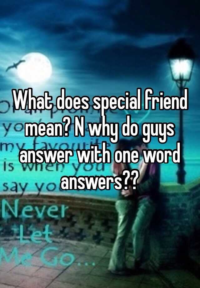 what-does-special-friend-mean-n-why-do-guys-answer-with-one-word-answers