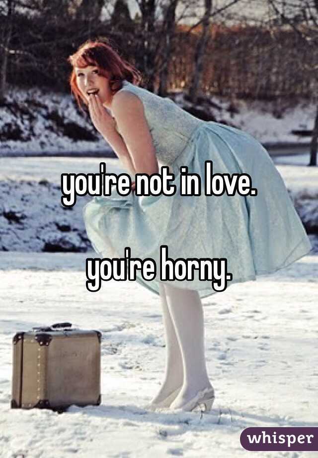 you're not in love.

you're horny.