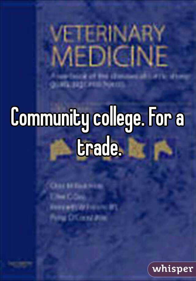 Community college. For a trade.