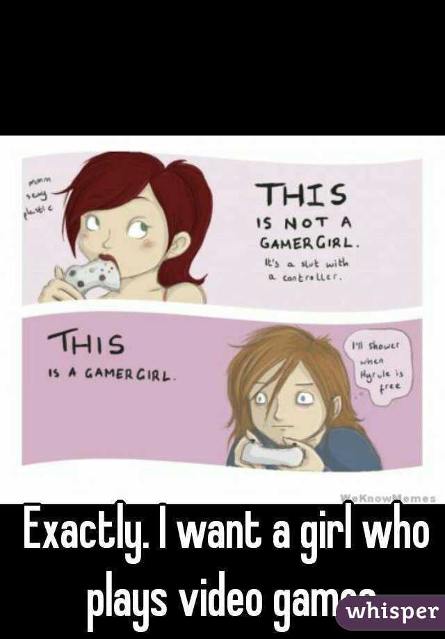 Exactly. I want a girl who plays video games