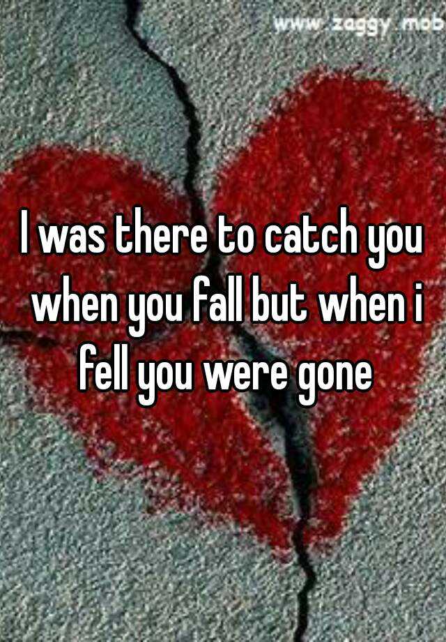 I Was There To Catch You When You Fall But When I Fell You Were Gone