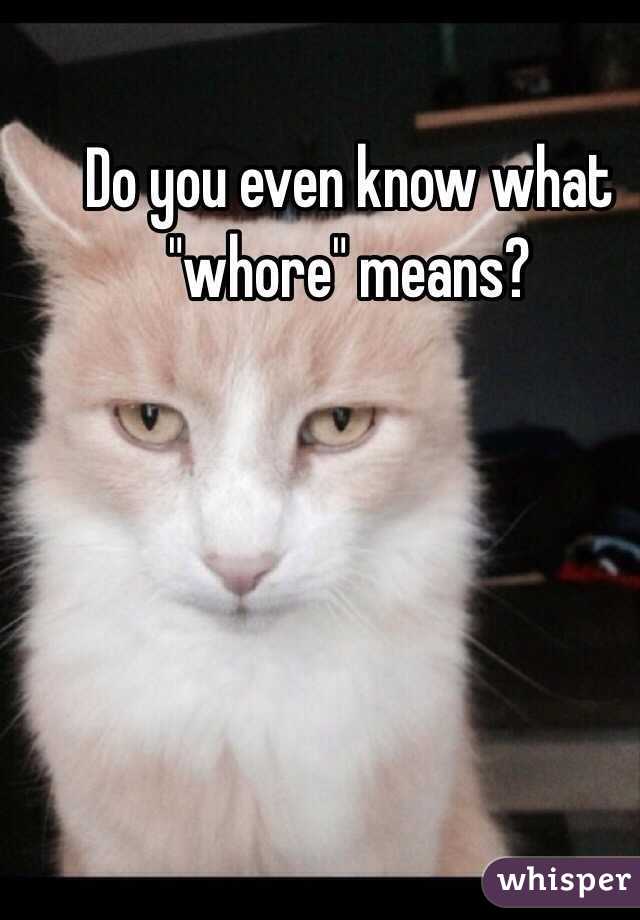 Do you even know what "whore" means?