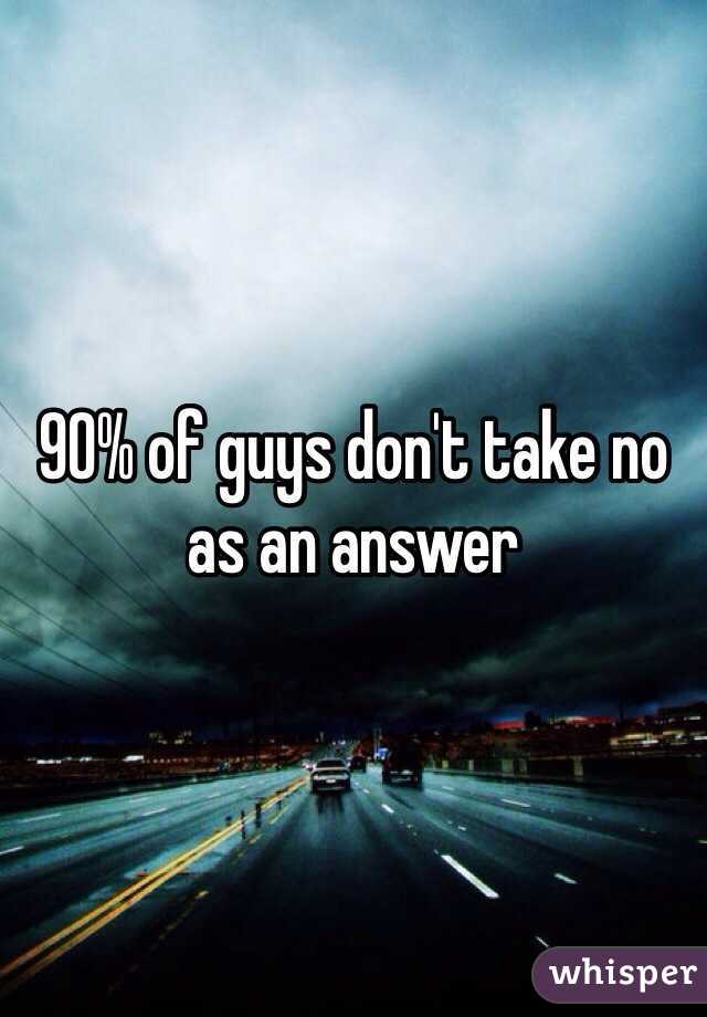 90% of guys don't take no as an answer