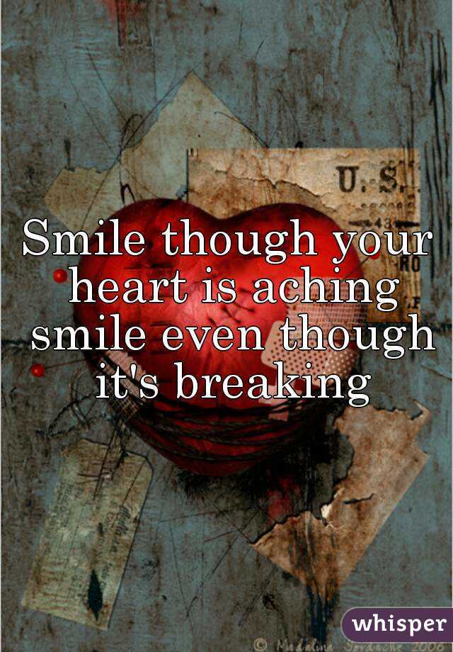 Smile though your heart is aching smile even though it's breaking