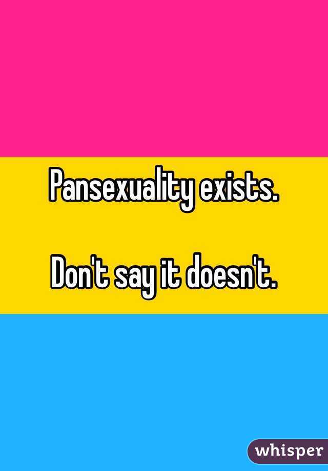 Pansexuality exists.

Don't say it doesn't.